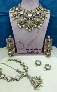 Elegant High Quality Brass Bridal Engagement Wedding Anniversary Party Ethnic Fashion <b>Set</b> Rhodium Plated Zircon Shadow Choker - Product Image 2