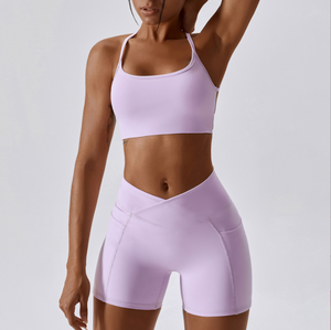 Ensemble de fitness d'été pour femmes, haut de sport sans manches et short d'entraînement, vêtements de sport légers pour la salle de sport, les séances de yoga - Product Image 4