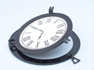 Porthole Wall <b>Clock</b> Iron Nautical Marine Vintage Round Wall Mounted <b>Clock</b> Maritime <b>Ship</b> Decor for Home Office Living Room - Product Image 2