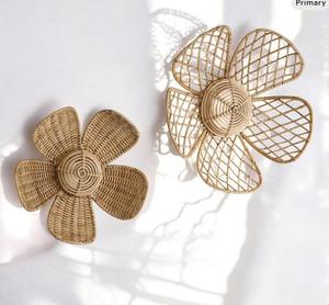 Handmade Rattan Flower <b>Wall</b> Decor Woven Boho <b>Wall</b> <b>Art</b> Natural <b>Wicker</b> Hanging Decoration for Living Room Bedroom - Product Image 4