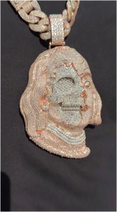 Colgante de Plata 925 con Cara de Payaso y Moissanita Chapada en Oro, Estilo Hip Hop, Joyería Fina Unisex, Colgante y Amuleto para Unisex - Product Image 2