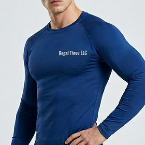Customized Logo Printed <b>Compression</b> T-<b>Shirt</b> <b>Men</b> Yoga Fitness <b>Compression</b> Rash Guard Gym Workout Wear Long Sleeve Base Layer Tee - Product Image 5