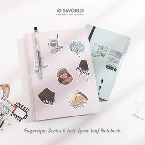 สมุดแพลนเนอร์ปกแข็งแบบขายส่ง ยี่ห้อ Fayric ปก PU เคลือบพิมพ์ลายเย็บเข้าเล่มอเนกประสงค์ สีฟ้าอมเขียว รับผลิตแบบ OEM/ODM - Product Image 3