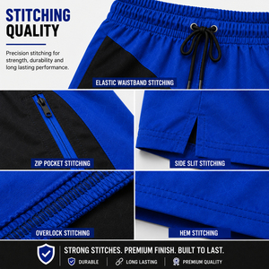Shorts coupe-vent pour homme, imperméables, écologiques, en tissu Oxford, longueur genou, séchage rapide, légers, respirants, taille élastique - Product Image 6