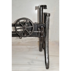 Vintage Industrial <b>Cast</b> <b>Iron</b> Crank Table Heavy <b>Weight</b> Hand Adjustable for Dining Cafe Restaurant Club or Lounge - Product Image 2