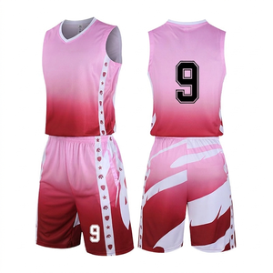 Conjunto de Camiseta de Baloncesto Unisex, Estampado por Transferencia de Calor, Absorbe la Humedad, 100% Poliéster, Sin Mangas, Cuello en V, Cintura Elástica - Product Image 3