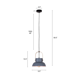 Fabricant de lampes suspendues industrielles en gros, lampe suspendue en métal gris sur mesure, offre des luminaires de plafond en forme de dôme de style nordique en gros. - Product Image 5