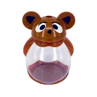 Bouteille d'eau pour enfants en forme d'animal mignon, 465 ml, sans BPA, écologique, en plastique PET, avec paille et bouchon, compatible lave-vaisselle