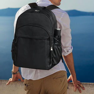 Fletcher Casual Sports <b>Backpack</b> <b>Black</b> Blue Panelled Nylon Waterproof Zipper Closure Lightweight Unisex Daily Use 18L Animal - Product Image 4