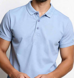 Polo Personalizado con Logotipo, Polo Azul Claro para Hombre, Polo Clásico con Cuello, Camiseta Polo de Tela Suave y Cómoda, Polo de Punto Hecho en Pakistán - Product Image 3