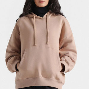 Sudadera con capucha de alta calidad de algodón polar, estilo oversized, para mujer, personalizada, lisa, con hombros caídos. - Product Image 1