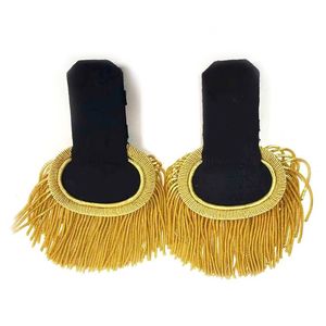 Epaulette Marching Band Shoulder <b>Boards</b> with Fringe in Silk Red <b>Backing</b> with Hook for Hanging the Shoulder - Product Image 6
