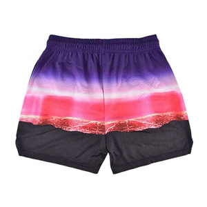 Short de bain dégradé pour homme, imprimé par sublimation, séchage rapide, cordon de serrage, décontracté, longueur courte, taille mi-haute, 100 % polyester - Product Image 2