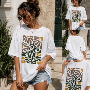 Camiseta Deportiva Holgada de Manga Corta, 100% Algodón Ecológico, Estampado Digital, Cuello Redondo, Verano, Unisex, con Logotipo - Product Image 4