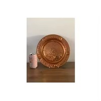 Assiette de service décorative en cuivre, faite à la main, écologique, durable, style vintage, passe au lave-vaisselle, vaisselle de luxe, cadeau pour la maison et l'hôtel