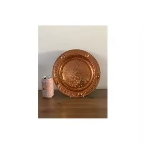 Assiette décorative artisanale en cuivre gravée, style arabe, vintage, pour service, vaisselle de luxe, article cadeau - Product Image 3