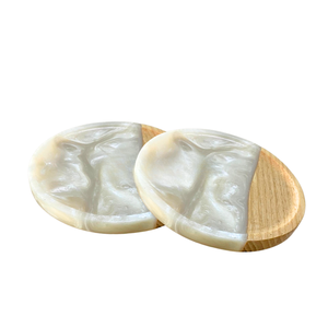 Plateaux de service en bois avec incrustation en résine, polis à la main, design traditionnel, durables, pour cadeaux - Product Image 3