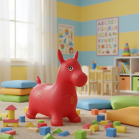 Cheval sauteur en PVC pour enfants, jouet rebondissant souple, sûr et anti-éclatement, équipement de jeu intérieur/extérieur, vente en gros