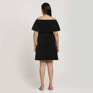 Vestido de maternidad de longitud corta con hombros descubiertos ecológico para mujeres embarazadas hermoso vestido de color negro - Product Image 2