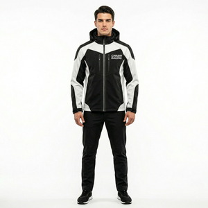 Veste à capuche softshell de course haute performance personnalisée, coupe-vent, imperméable, pour moto et activités de plein air - Product Image 4