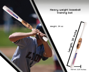 30" / 34 oz White Heavy Weight Two Handed <b>Baseball</b> & Softball <b>bat</b> with Solid Wood for to Improve Strength BY NAQQASH SPORTS - Product Image 3