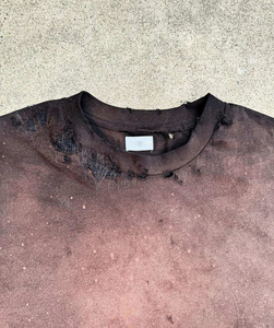 Mens Burnt Wash Distressed T <b>Shirt</b> Vintage Grunge Style Ripped Oversized Streetwear Casual Cotton Trendy Tee - Product Image 6