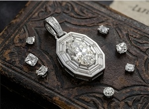 Colgante unisex de diamante cultivado en laboratorio con corte modificado, colgante halo para hombres y mujeres, collar geométrico llamativo, colgante único - Product Image 4