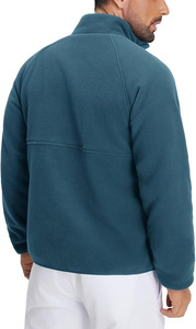 Veste softshell pour homme, qualité professionnelle, fermeture éclair intégrale, veste d'extérieur en sherpa, couleur vert pétrole - Coupe ajustée de précision - Product Image 3