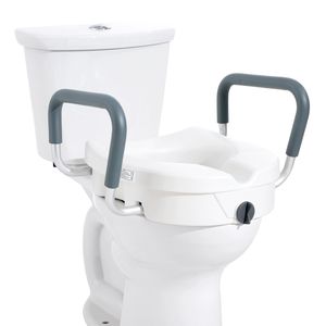 Sedile WC rialzato ad alta capacità da 5 pollici per WC allungati, 350 libbre, installazione con blocco a torsione, attrezzatura di sicurezza, 19,1 pollici - Product Image 5