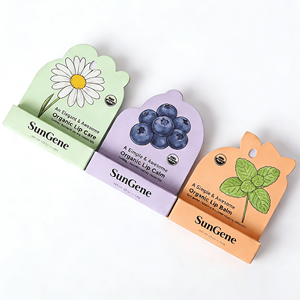 Caja de exhibición de lujo al por mayor para bálsamo labial holográfico, cilindro de papel impreso UV, embalaje de tubo brillante con relieve para cosméticos - Product Image 1