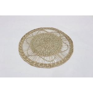 Handwoven Geometric Seagrass Bohemian Round <b>Placemat</b> for Wedding Home <b>Dining</b> <b>Table</b> Custom Size - Product Image 5