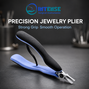 Alicates Profesionales de Punta Plana para Joyería, Acero Inoxidable, Herramienta de Precisión para Abalorios, Mango Ergonómico Antideslizante, INTENSE SURGICAL - Product Image 3
