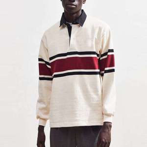 Men's Long Sleeve Knitted Polo Shirt Striped Color Blocked Casual Regular Fit - Product Image 2