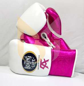 No Boxing No Life - Guantes de Boxeo Profesionales de Piel de Vacuno con Cordones, Acolchado Grueso de 4 Capas, Guantes de Boxeo para Sparring de Dedo Completo - Product Image 6