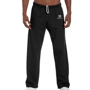 Adult Black Open Bottom Sweatpants, Casual Loose Fit Jogger Pants, Comfortable Lounge <b>Trousers</b> for Daily Wear Sports and Active - Product Image 2