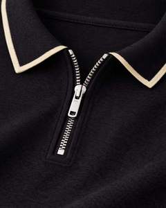 เสื้อยืดโปโลแขนสั้นแบบสวมใส่สบาย คอปกซิป ผ้าถัก สปอร์ตแวร์ เสื้อคลุมฤดูร้อน เสื้อโปโลซิป 1/4 - Product Image 6