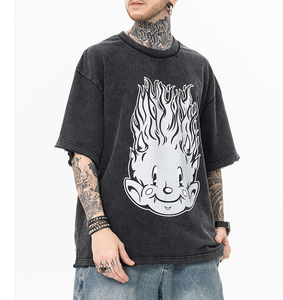 Camiseta Negra Oversize de Algodón para Hombre, Manga Corta, Cuello Redondo, Color Liso, Estilo Urbano, Ajuste Jersey, Largo Extendido, Tejido de Punto - Product Image 6