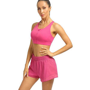 Sujetador deportivo sin tirantes de alta sujeción con logo frontal personalizado, sin costuras, para yoga y entrenamiento en el gimnasio, material de spandex/poliéster, almohadillas extraíbles. - Product Image 3