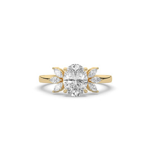 Custom 1.5 Ct Lab Grown Diamond 925 Silver Gold Ring Oval Cut <b>Unique</b> Style Lightweight Minimalist Jewelry <b>For</b> <b>Her</b> Ring - Product Image 5