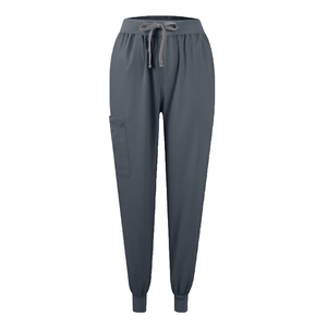 Ensemble de blouses médicales noires pour femmes, vente flash, uniforme d'hôpital en coton noir, pantalon d'uniforme tricoté à manches courtes - Product Image 4