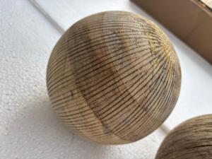 Natural Sustainable Wooden Through-Carved Decorative Balls <b>Rustic</b> Handcrafted <b>Wood</b> Sphere Set for Home Decor Craft Display - Product Image 3