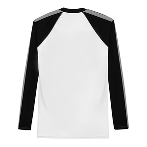 <b>Men's</b> Full Sleeve Rash Guard White Black Color Blocked Quick Dry Nylon Polyester UPF50+ Anti-Bacterial Swim <b>Shirt</b> for Adults - Product Image 3