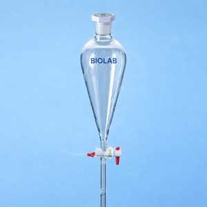 Juego de embudos cónicos de vidrio borosilicato Biolab con tapón de salida de 15 mm para uso en laboratorio - Product Image 2