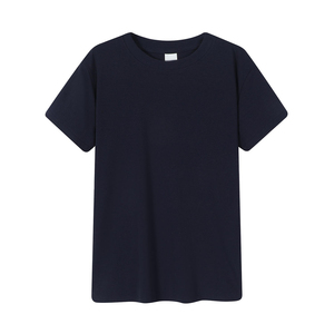 T-shirt pour femme de haute qualité, personnalisable, col rond, manches courtes, extensible, en coton et élasthanne, respirant - Product Image 5