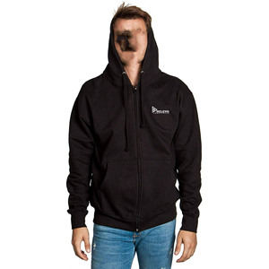 Sweat-shirt à capuche zippé noir pour homme en molleton de coton, coupe classique, décontracté, avec logo imprimé sur le devant, vêtements de sport - Product Image 6