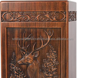 Urne funéraire en bois artisanale pour cendres d'adultes, urnes funéraires de haute qualité pour enterrement. - Product Image 2
