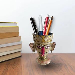 Portaplumas de Hierro Forjado a Mano con Motivos Tradicionales Indios para Organización de Escritorio, Soporte para Bolígrafos de Hierro Forjado para Mesa de Oficina en Casa - Product Image 3