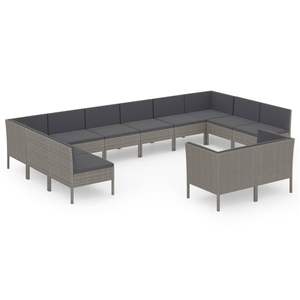 Conjunto Modular Grande de Muebles de Jardín de Ratán PE Gris, Muebles Modulares de Exterior de Primera Calidad - Product Image 2