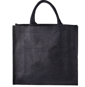 New Design Natural Black <b>Burlap</b> Tote <b>Bags</b> 35 x 28 x 10 cm Jute Tote <b>Bag</b> With Handle best for beach <b>bags</b> gift <b>bags</b> groceries <b>bags</b> - Product Image 2