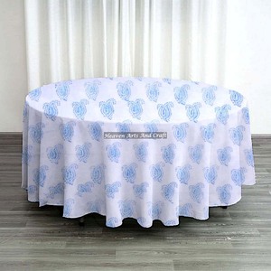 100% Pure Cotton <b>Tablecloth</b> Flower Hand Block Printed Floral Wedding Decor Dining <b>Table</b> Cover 60" Home Decor - Product Image 1